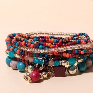 8pcs Colorful Beaded Bracelet Set